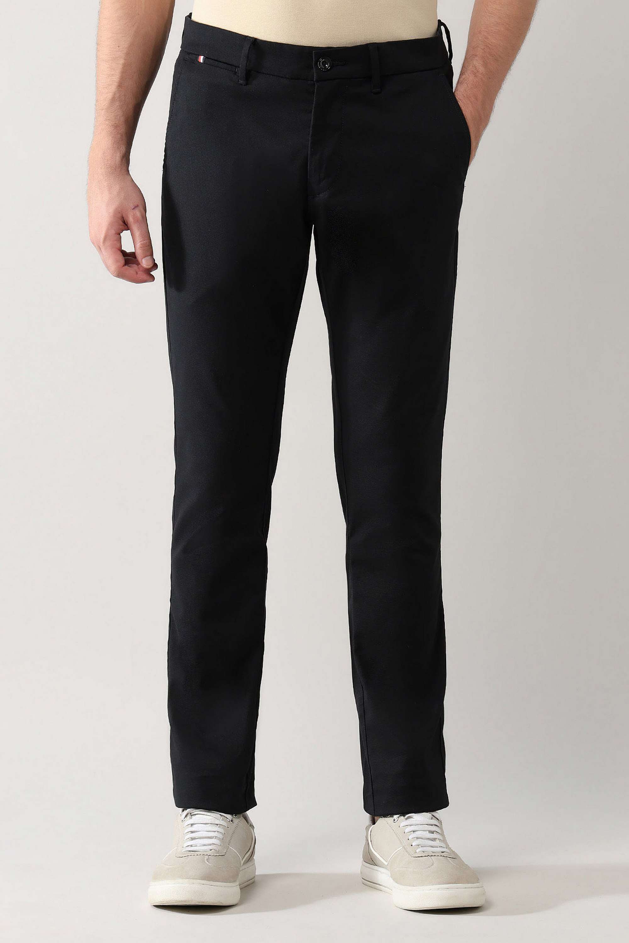 Solid-Blended-Fabric-Slim-Fit-Men-Casual-Wear-Trouser