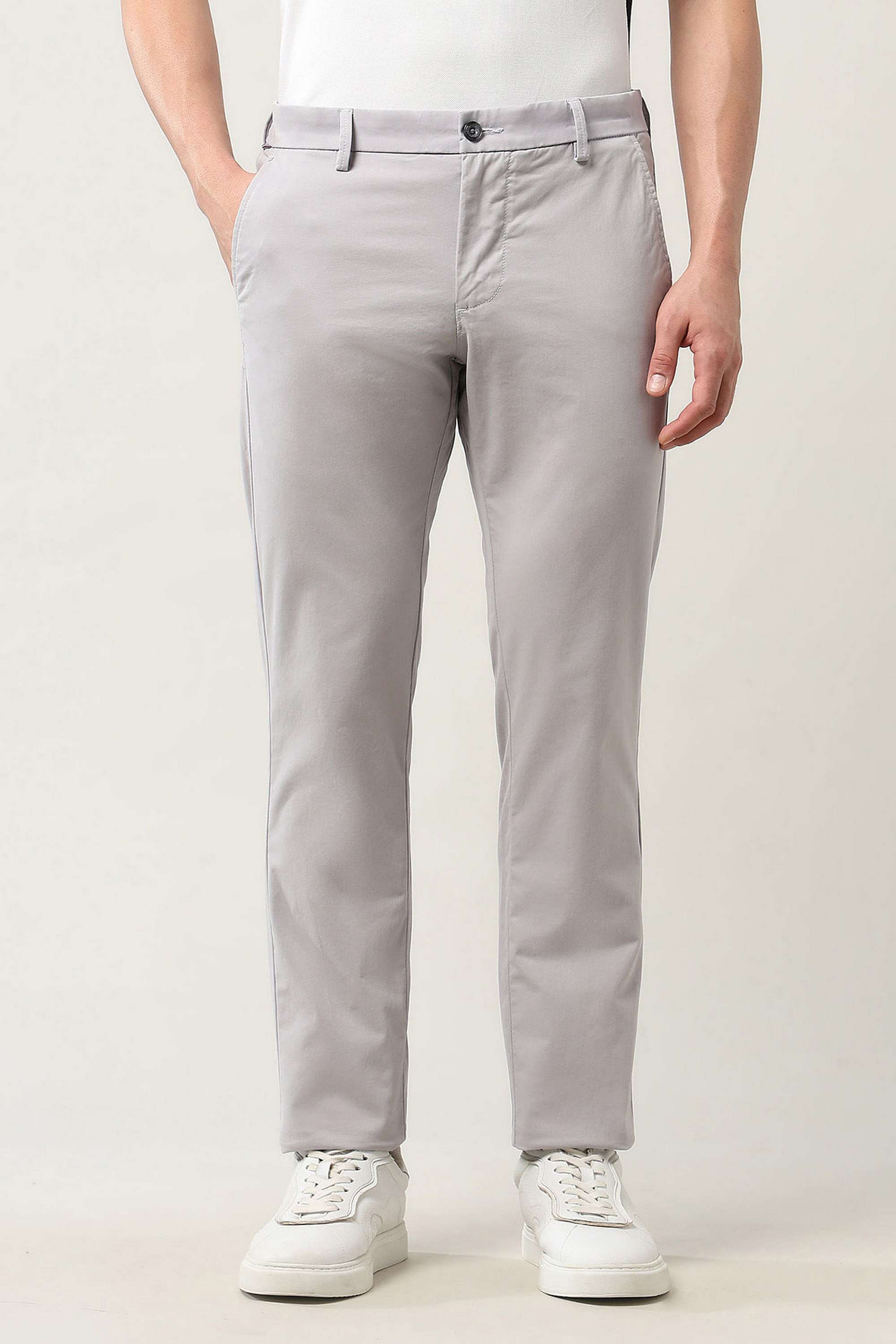 Solid-Blended-Fabric-Slim-Fit-Men-Casual-Wear-Trouser