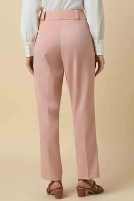 Solid-Blended-Fabric-Straight-Fit-Women-s-Trousers