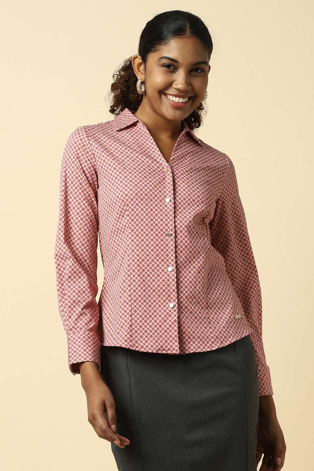 Printed-Blended-Fabric-Regular-Fit-Women-s-Shirt