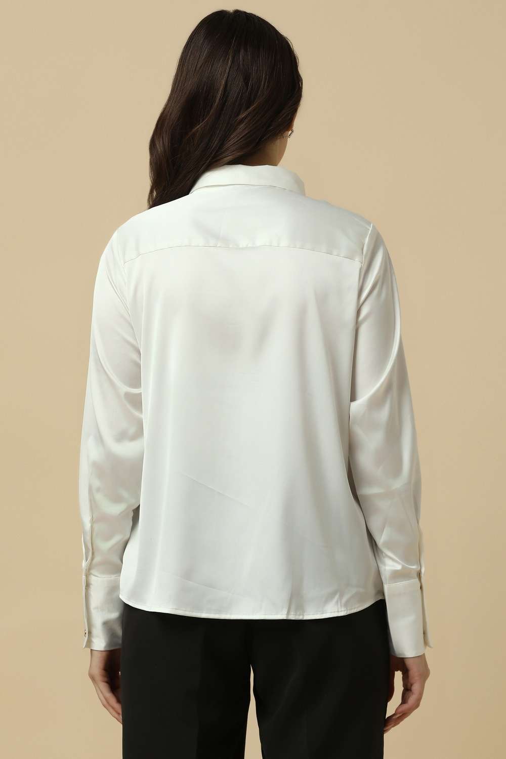 Solid-Blended-Fabric-Regular-Fit-Women-s-Shirt