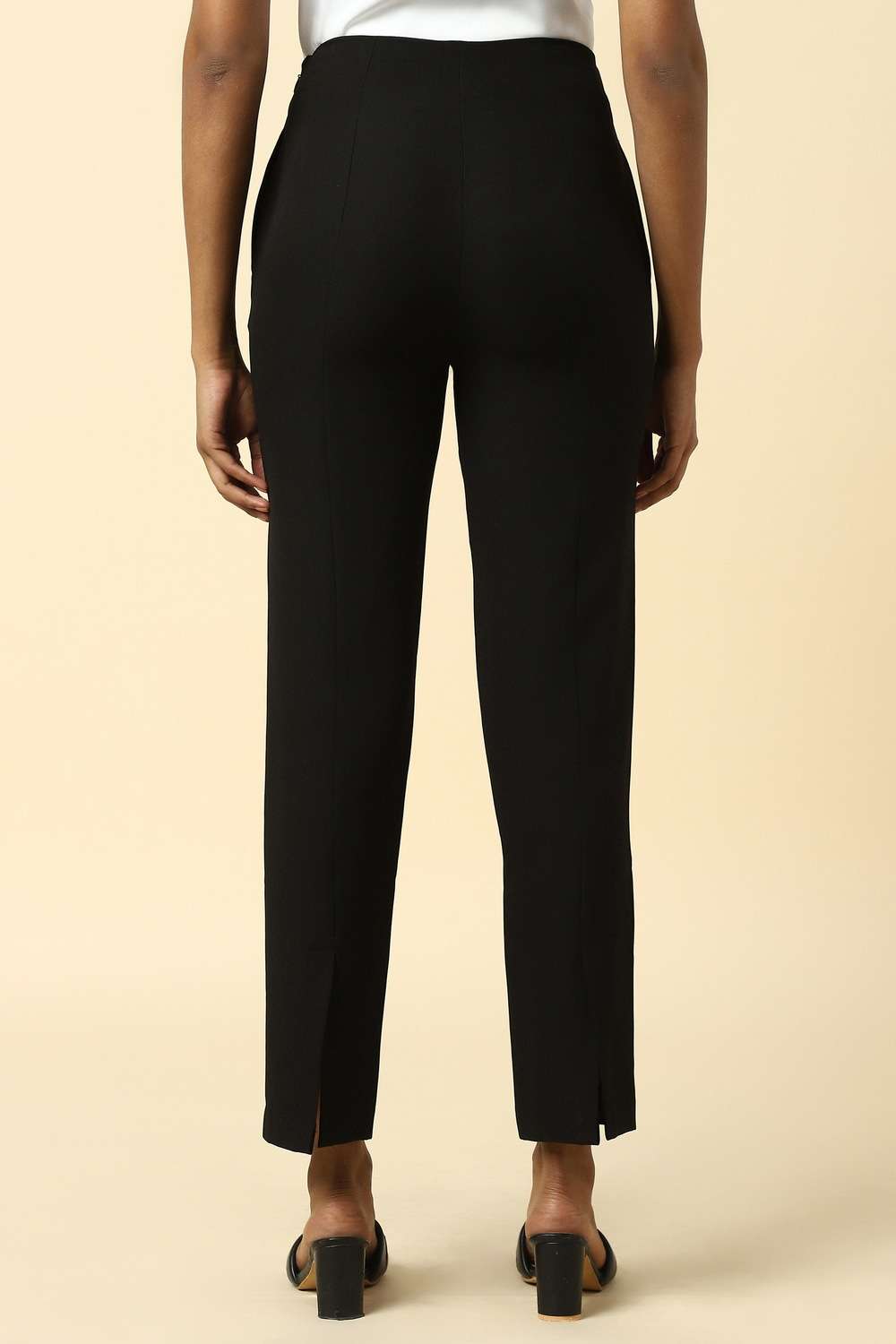 Solid-Polyester-Regular-Fit-Women-s-Trousers