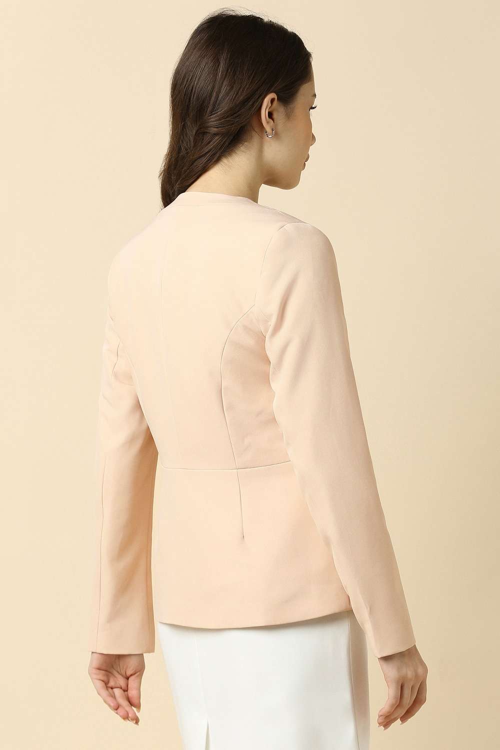 Solid-Polyester-Regular-Fit-Women-s-Blazer