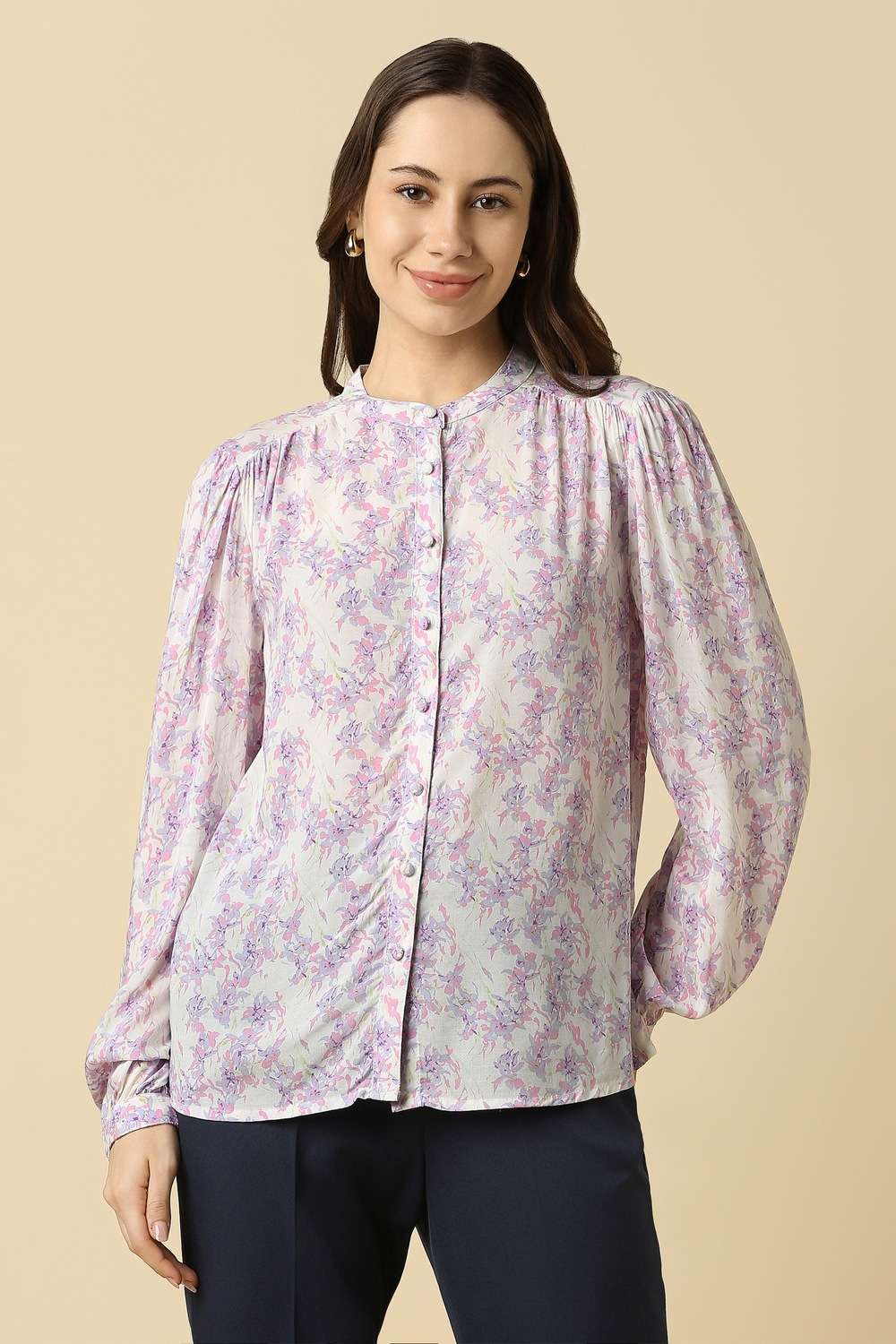 Solid-Rayon-Regular-Fit-Women-s-Shirt