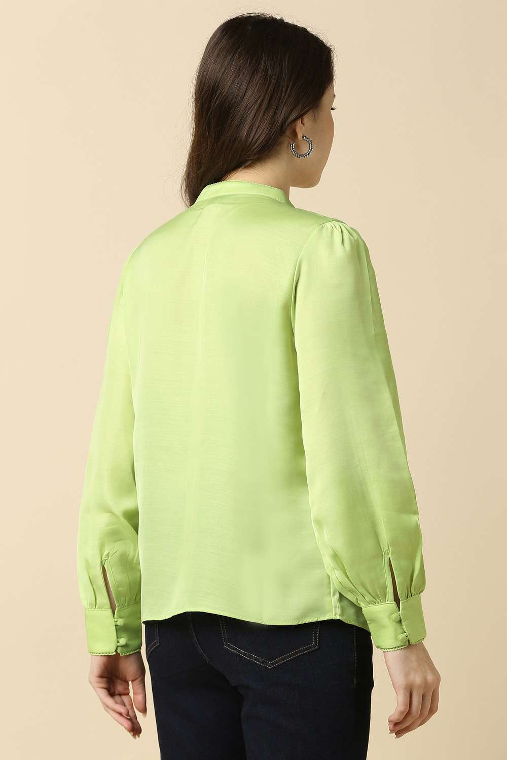 Solid-Blended-Fabric-Regular-Fit-Women-s-Shirt