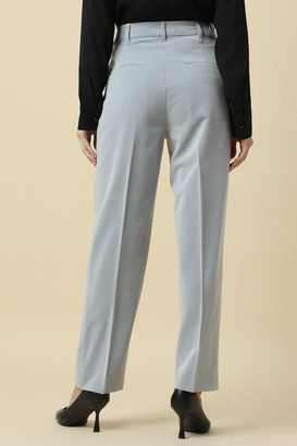 Solid-Polyester-Straight-Fit-Women-s-Trousers