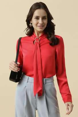 allen solly Solid Polyester Collared Women Top-picture-28