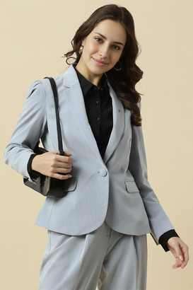 Solid-Polyester-Regular-Fit-Women-s-Blazer