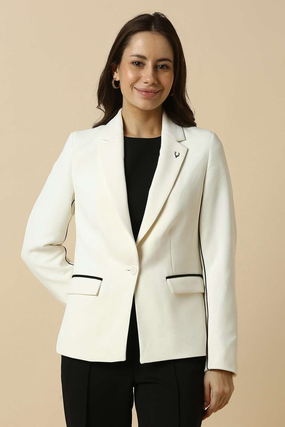 allen solly Solid Blended Fabric Regular Fit Women's Blazer-picture-10