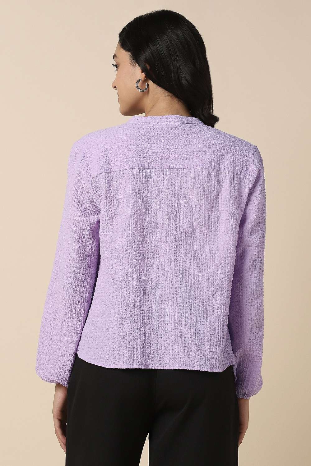 Solid-Blended-Fabric-Regular-Fit-Women-s-Shirt