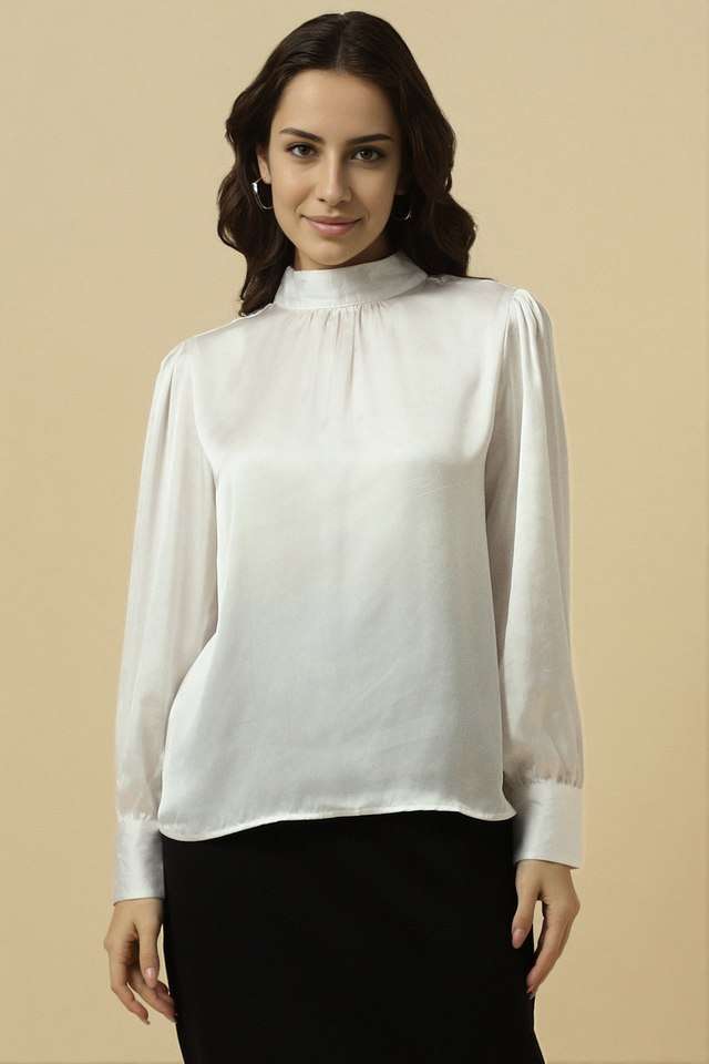 allen solly Solid Polyester Turtle Neck Women Top-picture-24