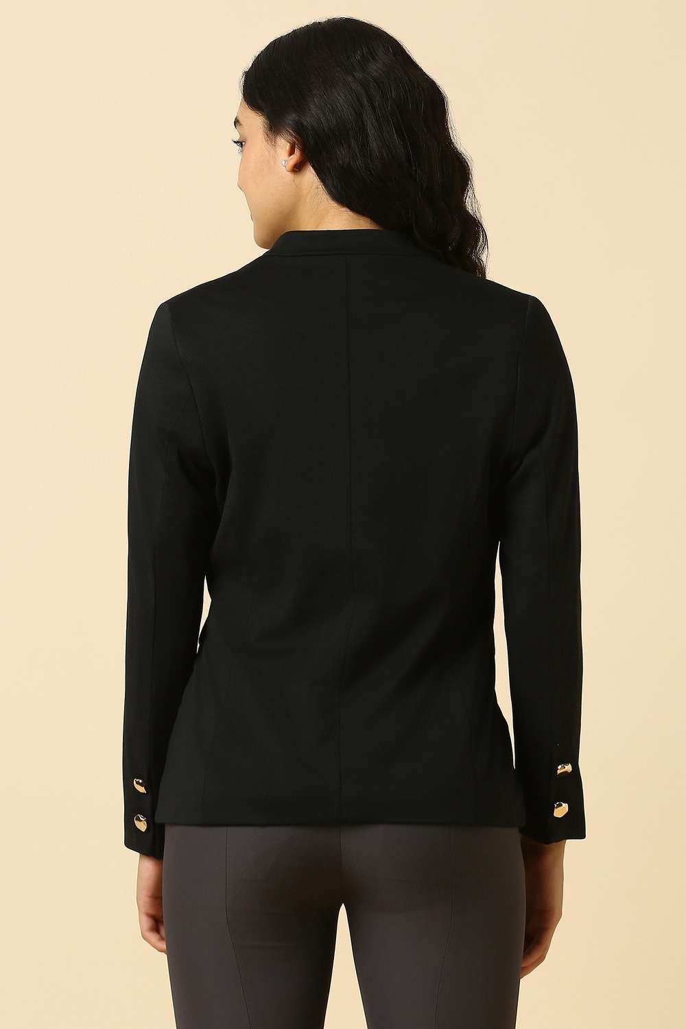 Solid-Polyester-Regular-Fit-Women-s-Blazer