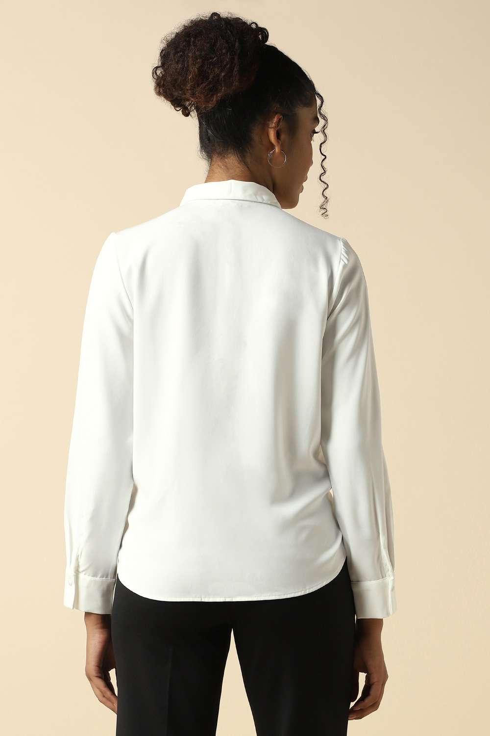 Solid-Polyester-Regular-Fit-Women-s-Shirt