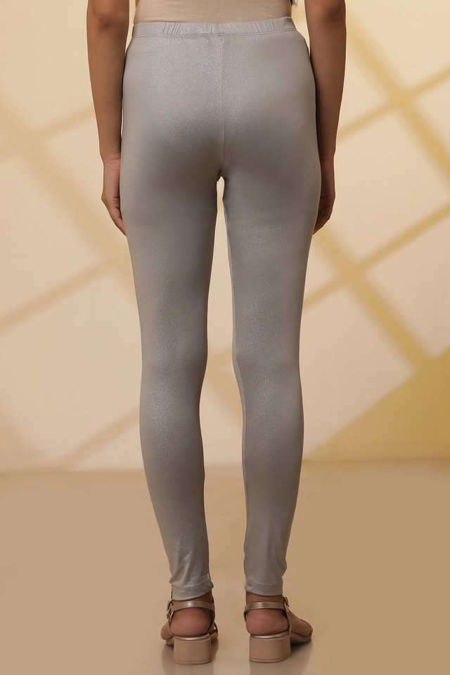 Solid-Ankle-Length-Polyester-Blend-Women-s-Leggings