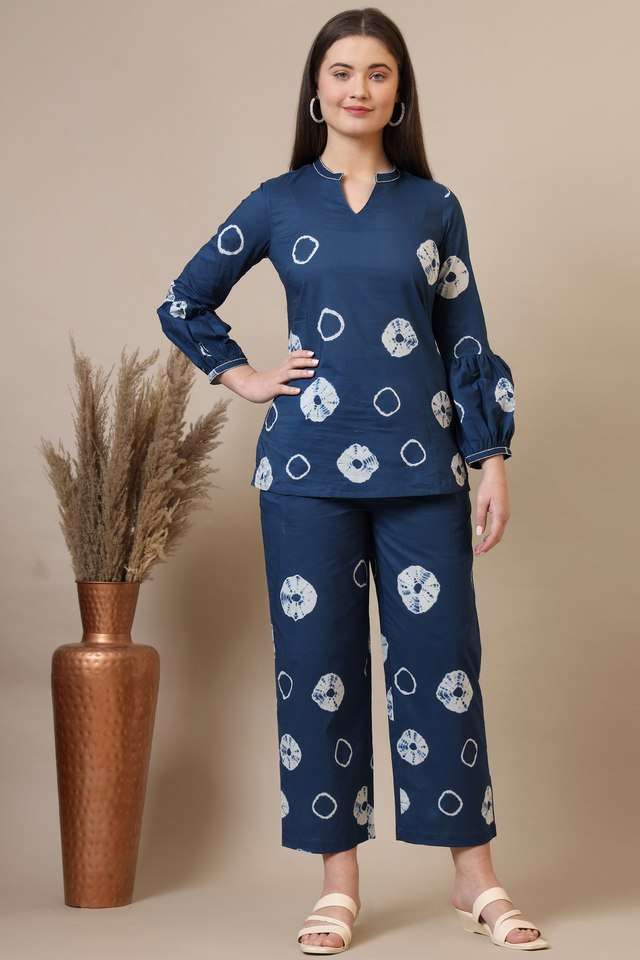 Geometric-Print-Hip-Length-Cotton-Woven-Women-s-Co-Ord-Set