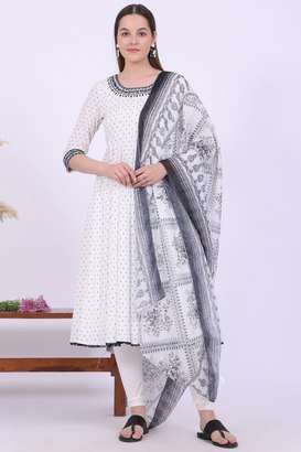 Tie-&-Dye-Blended-Fabric-Regular-Fit-Women-s-Anarkali-&-Leggings-&-Dupatta