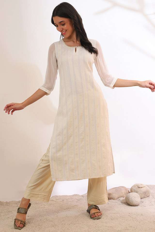Abstract-Cotton-Blend-Regular-Fit-Women-s-Straight-Kurta