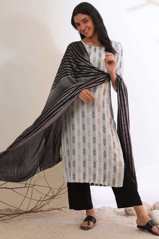 Ombre-Calf-Length-Rayon-Woven-Women-s-Kurta-Set