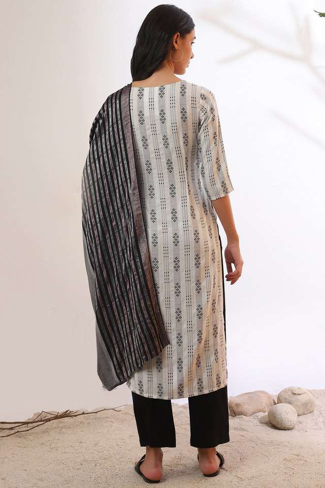 Ombre-Calf-Length-Rayon-Woven-Women-s-Kurta-Set
