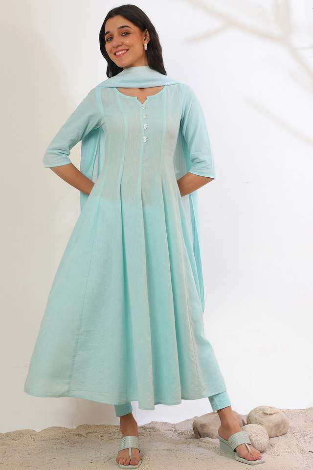Ombre-Ankle-Length-Cotton-Woven-Women-s-Kurta-Set