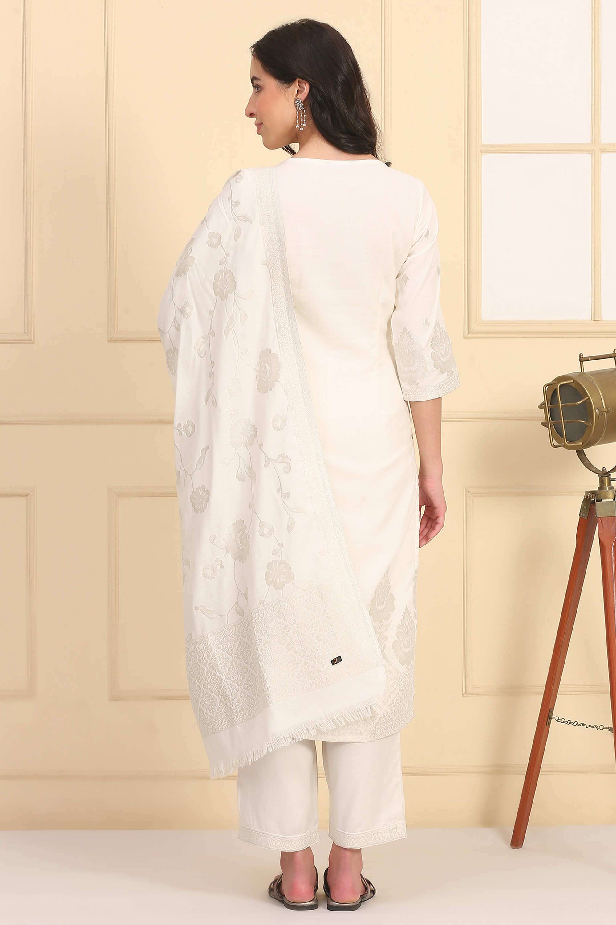 Ombre-Calf-Length-Cotton-Blend-Woven-Women-s-Kurta-Set
