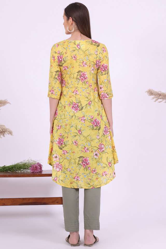 Floral-Blended-Fabric-Regular-Fit-Women-s-Straight-Kurta