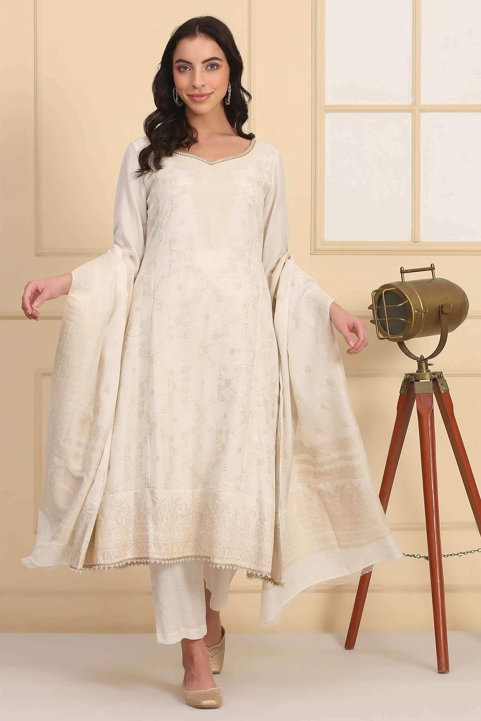 Ombre-Calf-Length-Viscose-Woven-Women-s-Kurta-Set