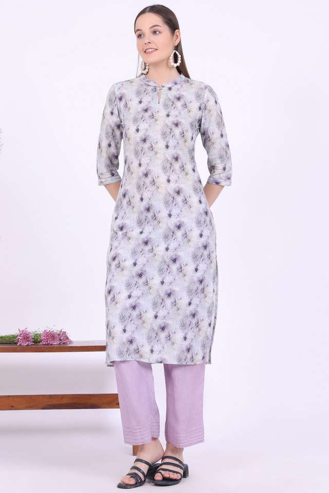 Floral-Calf-Length-Cotton-Woven-Women-s-Kurta-Set
