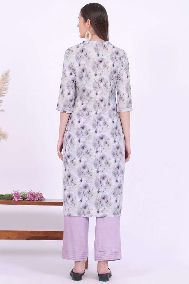 Floral-Calf-Length-Cotton-Woven-Women-s-Kurta-Set