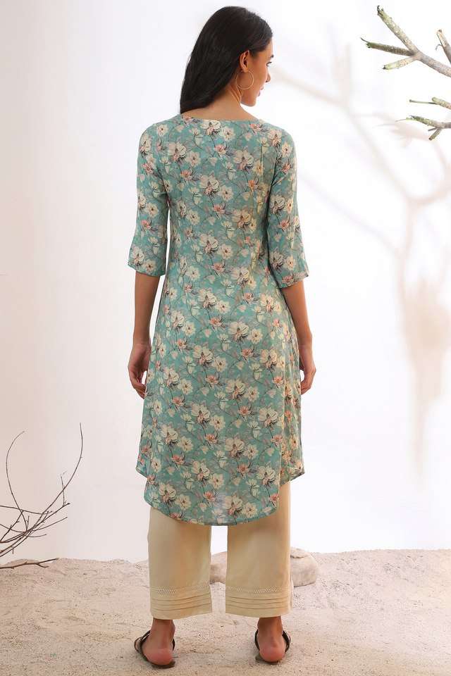 Floral-Viscose-Regular-Fit-Women-s-A-Line-Kurta