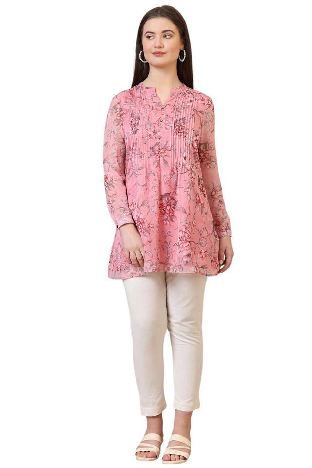 Floral-Polyester-Collared-Women-s-Casual-Wear-Kurti