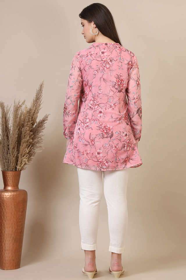 Floral-Polyester-Collared-Women-s-Casual-Wear-Kurti