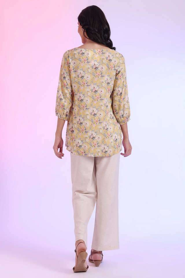 Floral-Modal-V-Neck-Women-s-Casual-Wear-Kurti