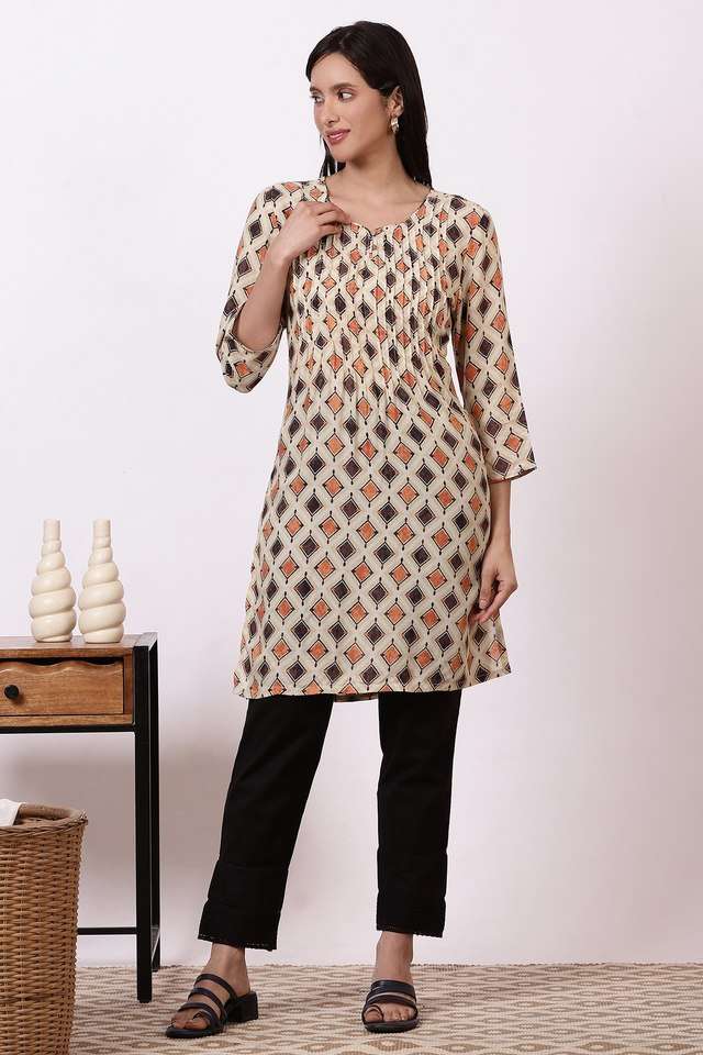 Solid-Modal-Square-Neck-Women-s-Casual-Wear-Kurta