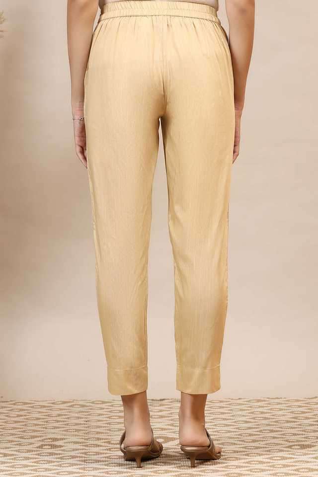 Solid-Slim-Fit-Blended-Fabric-Women-s-Festive-Wear-Trousers