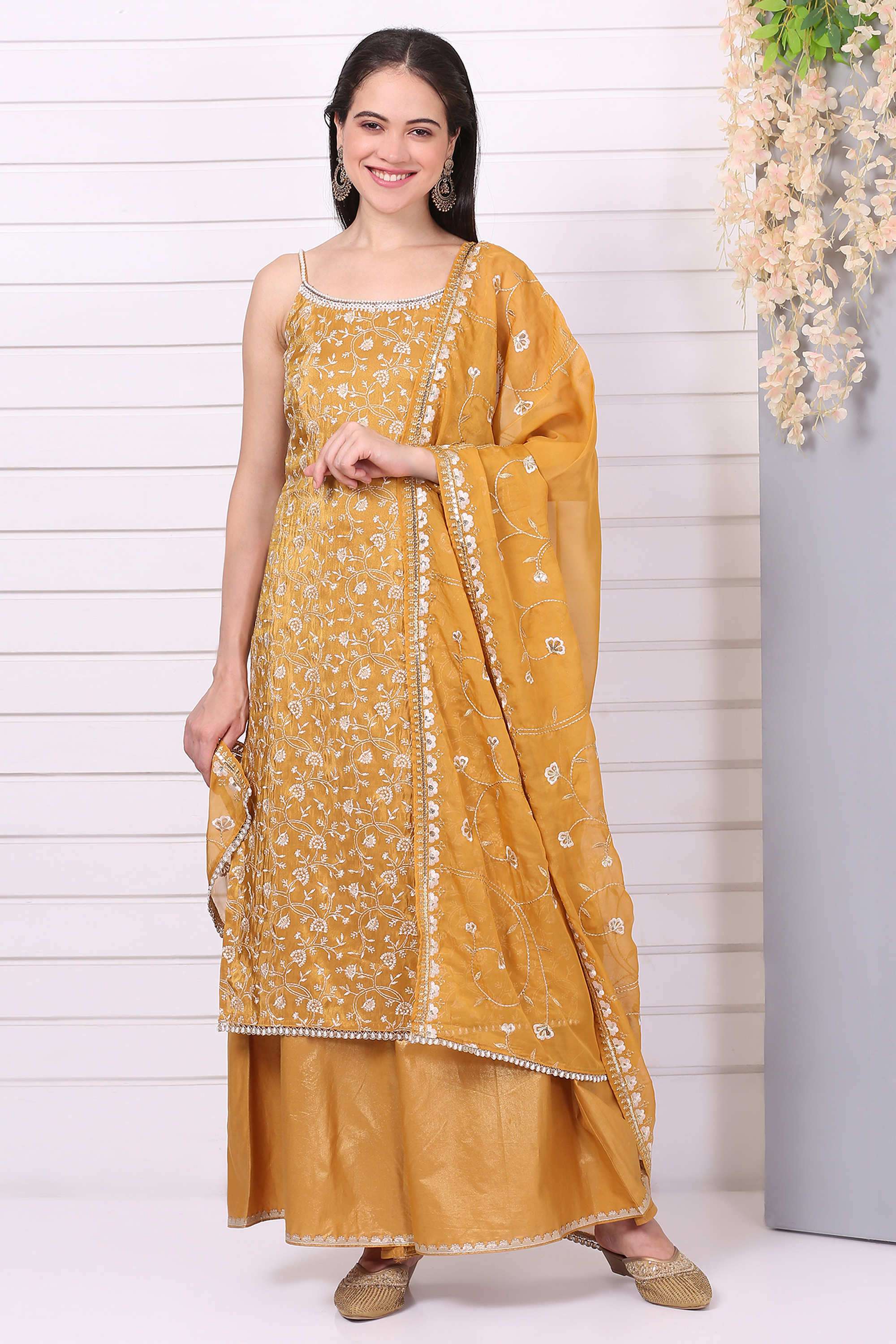 Embroidered-Calf-Length-Viscose-Blend-Woven-Women-s-Kurta-Set