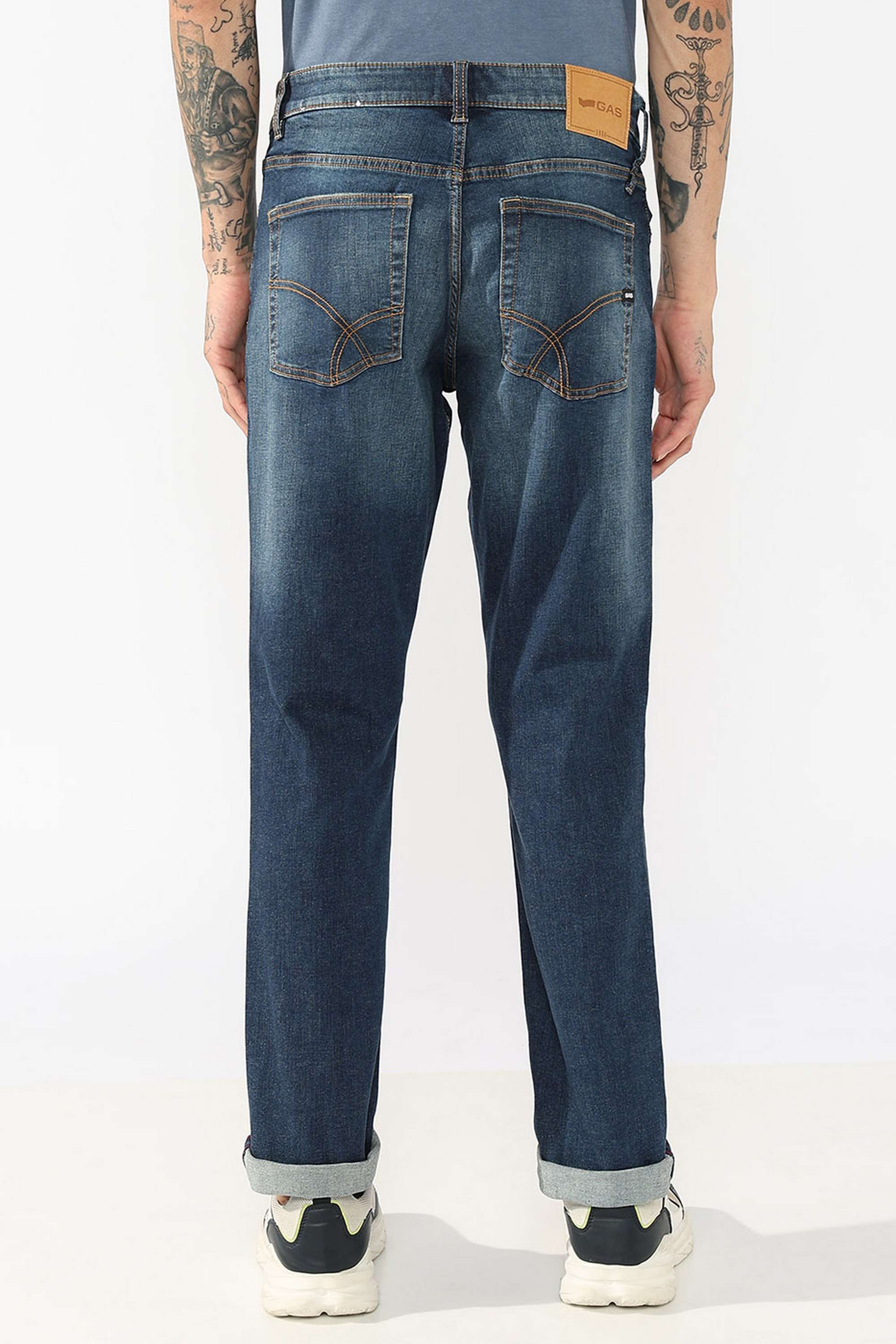 Light-Wash-Blended-Fabric-Slim-Fit-Men-s-Jeans