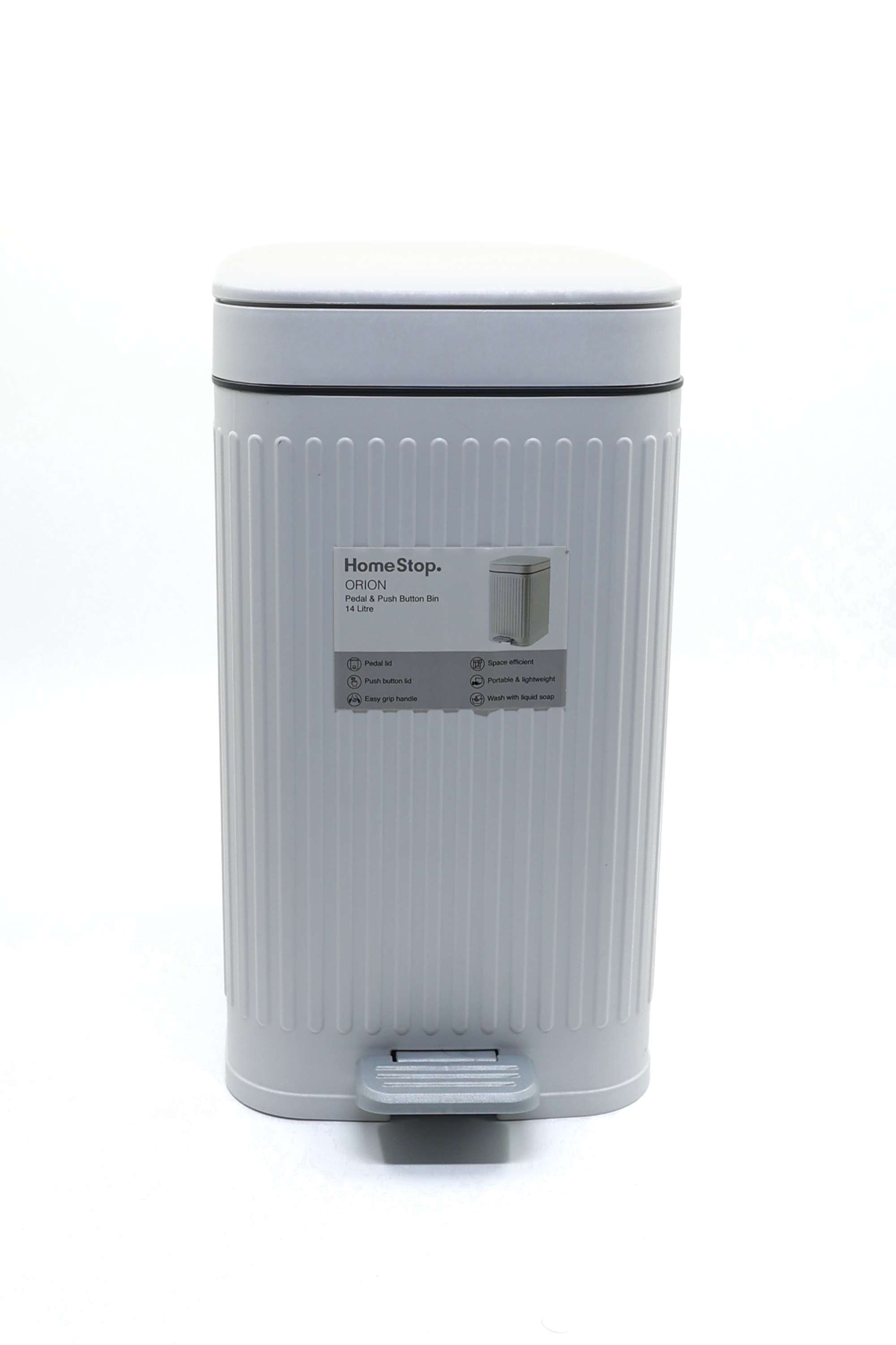 Orion-Ribbed-Pedal-&-Push-Button-Bin-14L