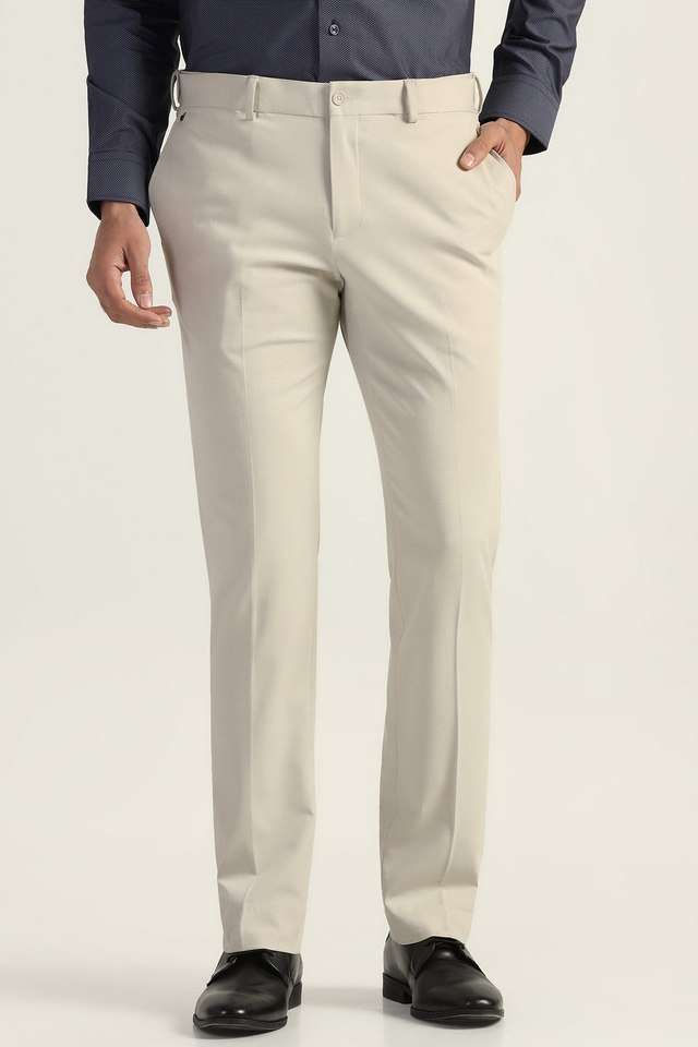 Structured-Blended-Fabric-Slim-Fit-Men-s-Formal-Wear-Trousers