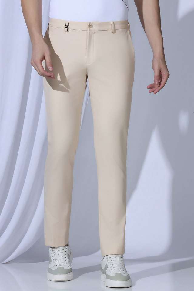 Solid-Blended-Fabric-Super-Slim-Fit-Men-s-Formal-Wear-Trousers
