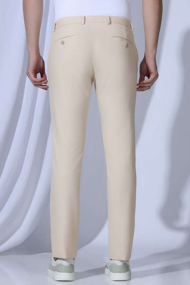 Solid-Blended-Fabric-Super-Slim-Fit-Men-s-Formal-Wear-Trousers