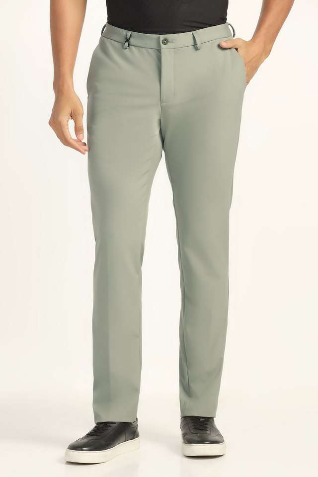Solid-Blended-Fabric-Super-Slim-Fit-Men-s-Formal-Wear-Trousers