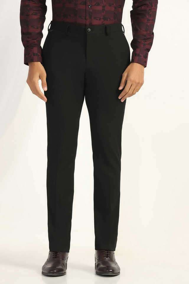 Solid-Blended-Fabric-Super-Slim-Fit-Men-s-Formal-Wear-Trousers