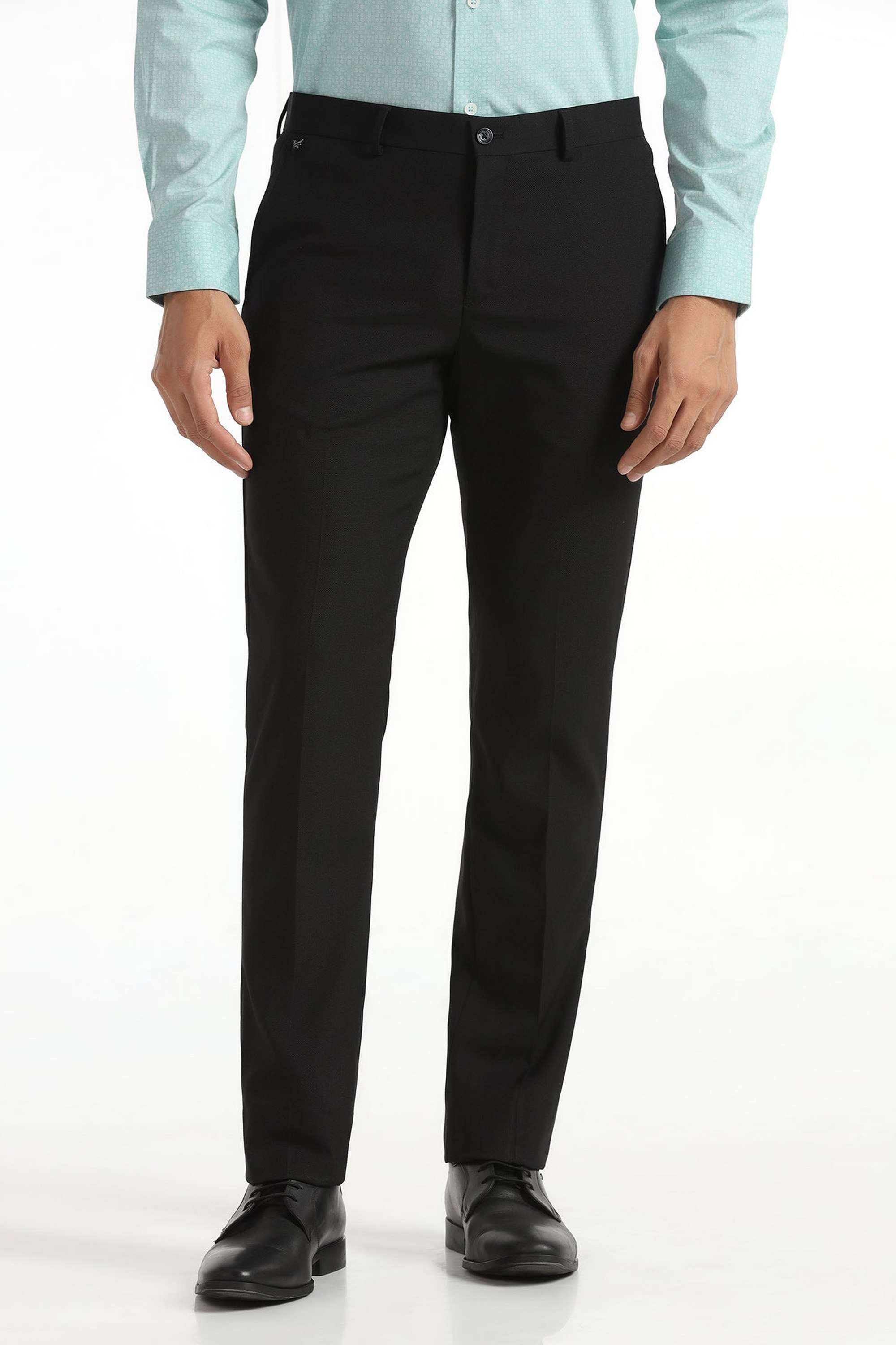 Solid-Polyester-Slim-Fit-Men-s-Trousers