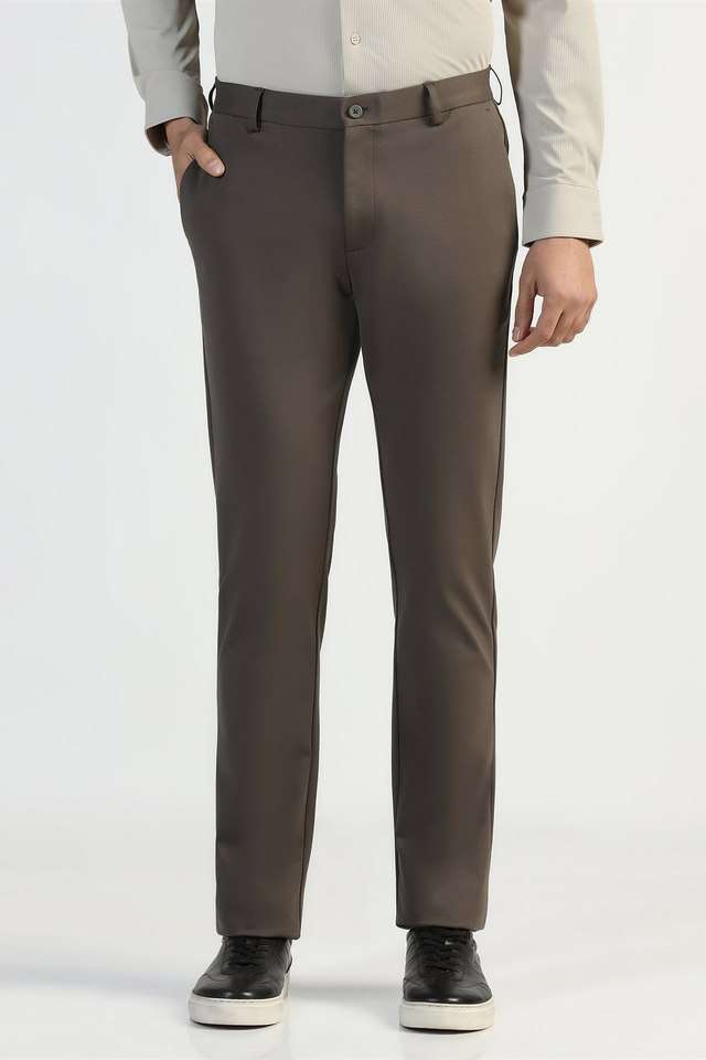 Solid-Cotton-Blend-Slim-Fit-Men-s-Formal-Wear-Trousers