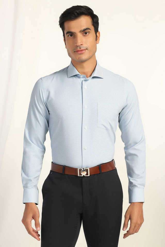 Dobby-Polyester-Slim-Fit-Men-s-Formal-Wear-Shirt