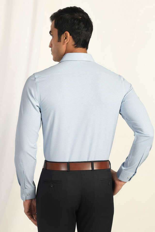 Dobby-Polyester-Slim-Fit-Men-s-Formal-Wear-Shirt