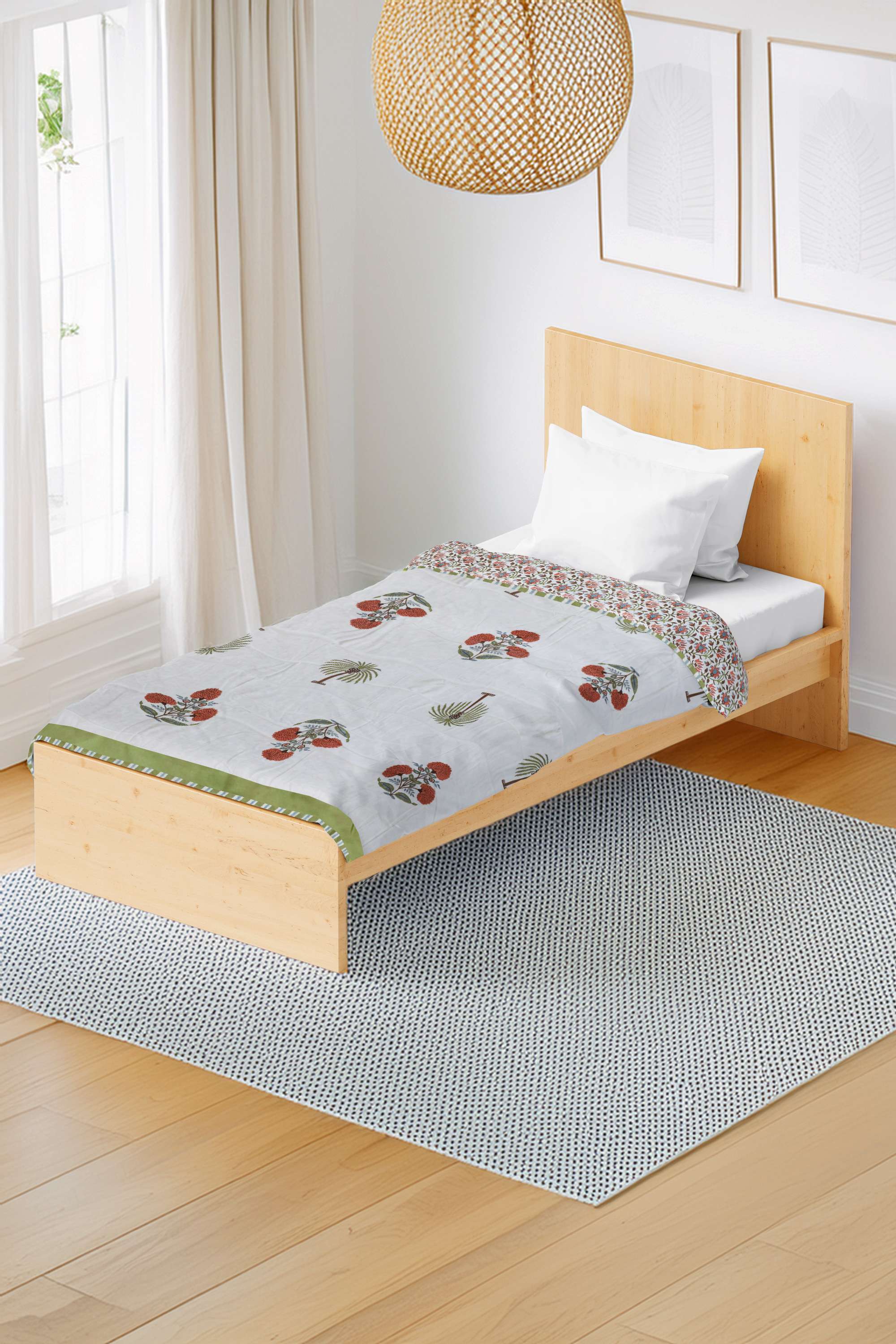 Gi-Gulmohar-Butta-Rust-Dohar-140X224Cm