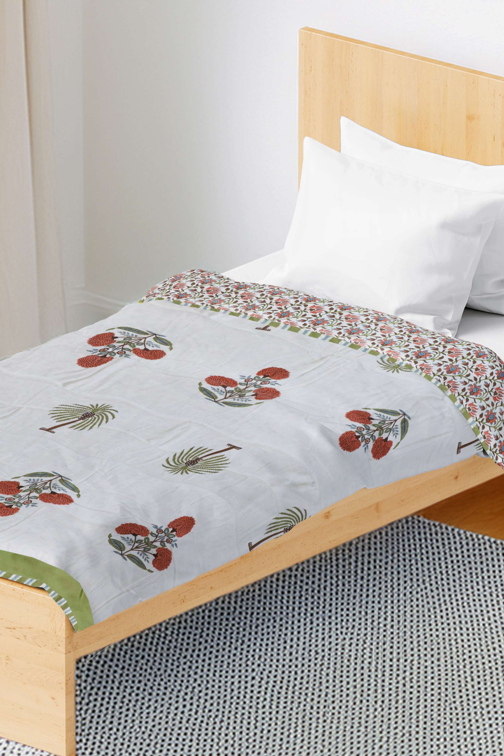 Gi-Gulmohar-Butta-Rust-Dohar-140X224Cm