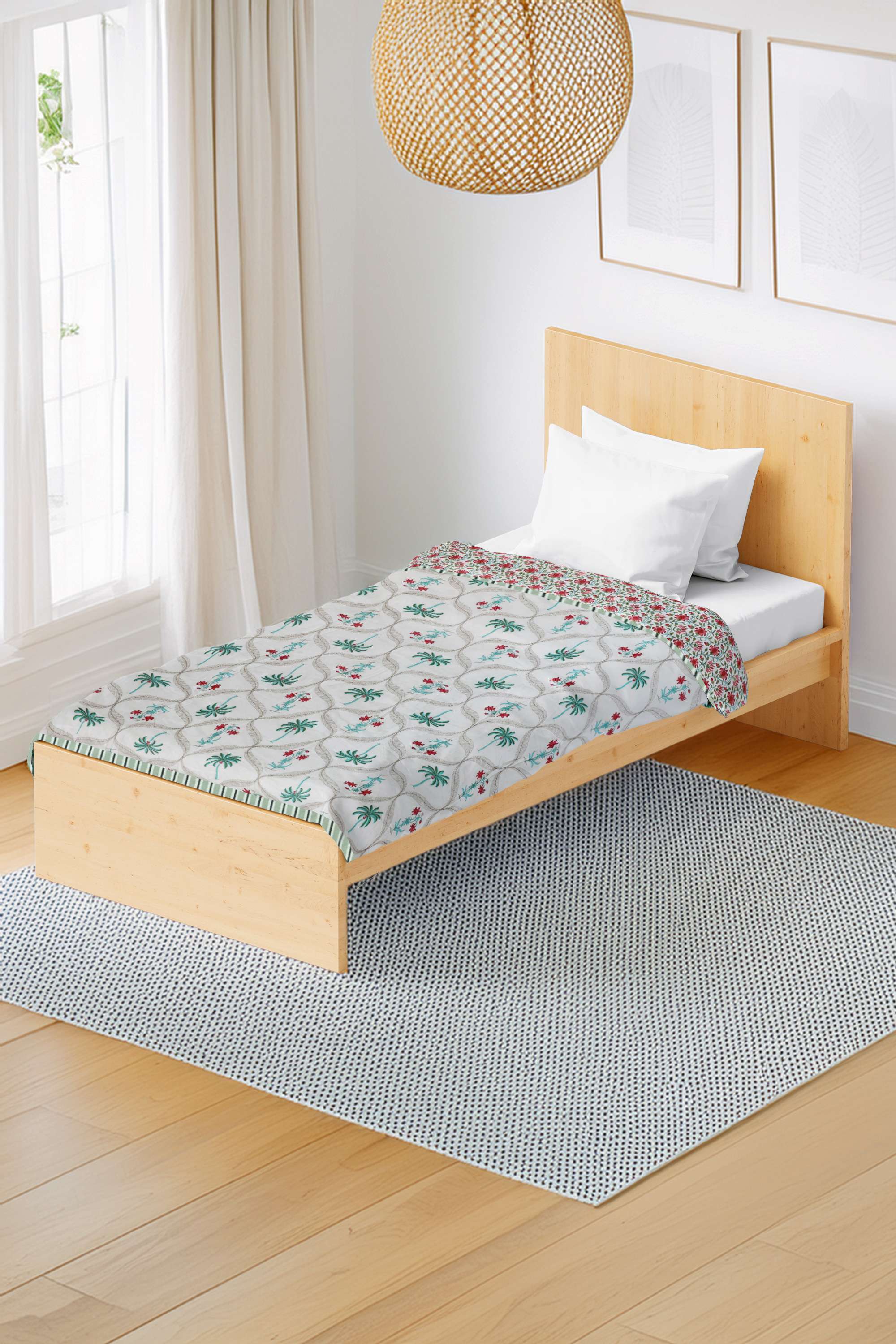 Gi-Gulmohar-Ogee-Aqua-Dohar-140X224Cm